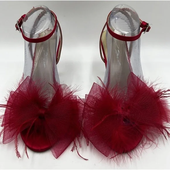 Betsy Johnson LOTTY Stiletto Sandal SZ 9.5 Hot Pink Strappy Sexy Party Wedding - Picture 1 of 8